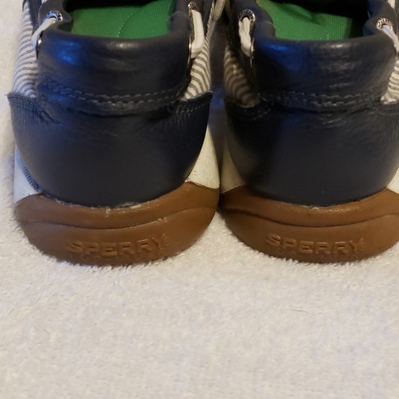 Sperry topsiders blue and white leather & canvas - Picture 3 of 5